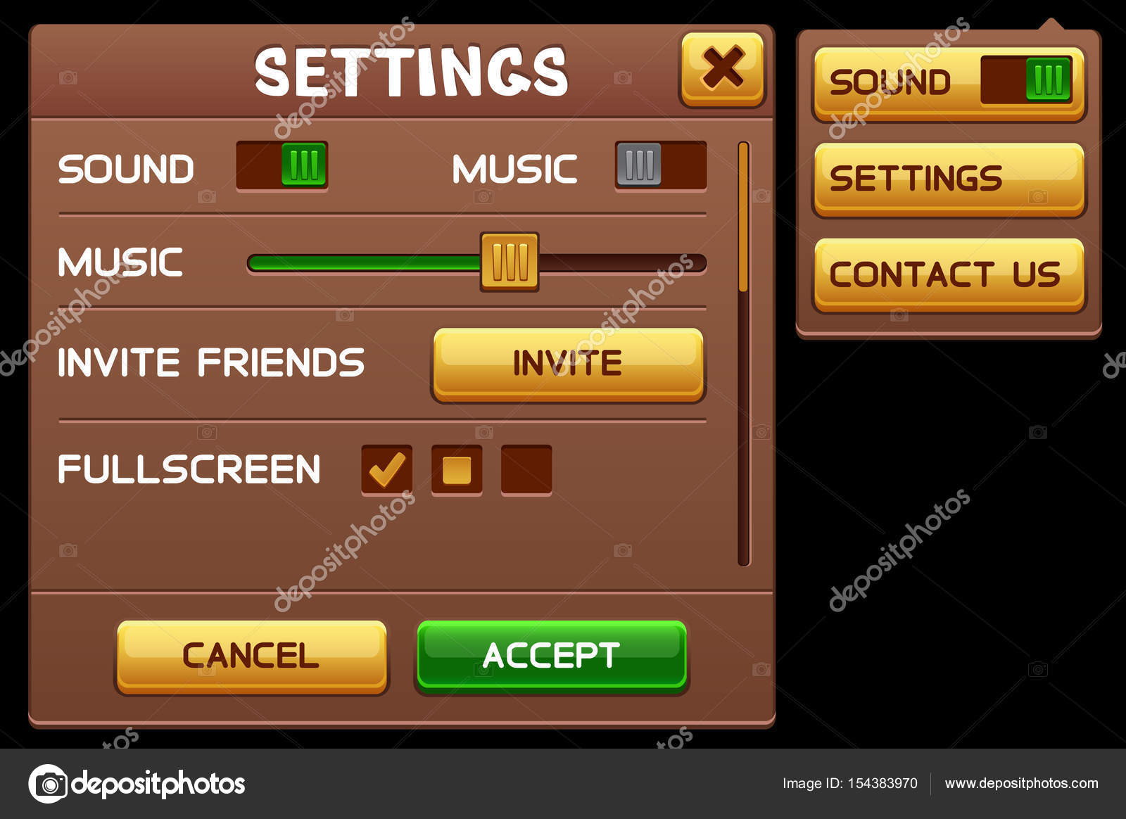 Settings screen for slot game Stock Vector by ©saranai 154383970